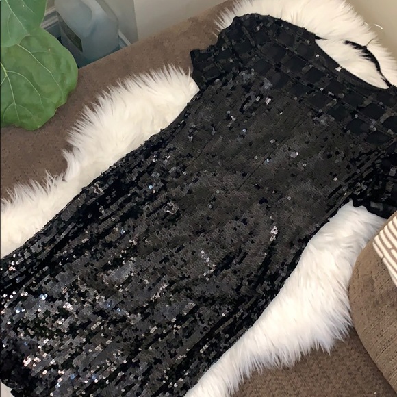 A.J. Bari Black Sequin Dress - Picture 1 of 3